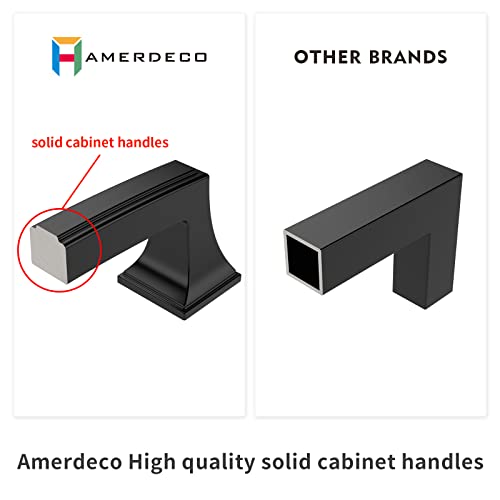 Amerdeco 10 Pack Brushed Satin Nickel Cabinet Pulls 5 Inch(128mm) Hole Center Cabinet Hardware Kitchen Cabinet Handles for Bathroom Drawer Pulls Dresser Pulls ZH0010 - color: Brushed Satin Nickel, size: 5"/128MM Hole Center