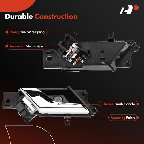 A-Premium Front or Rear Left Driver Side Interior Door Handle | Compatible with Chevrolet Captiva Sport 2012 2013 2014 2015 & Saturn Vue 2008 2009 2010, Chrome, Replace# 96660863, 96861998 - style: Front or Rear Left