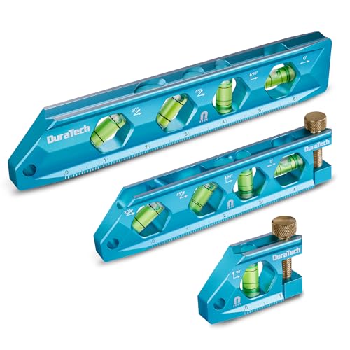 DURATECH 3-Piece Level Tool Set, Magnetic Torpedo Level with V-Groove - size: 3PCS(2.5", 6.25", 8")