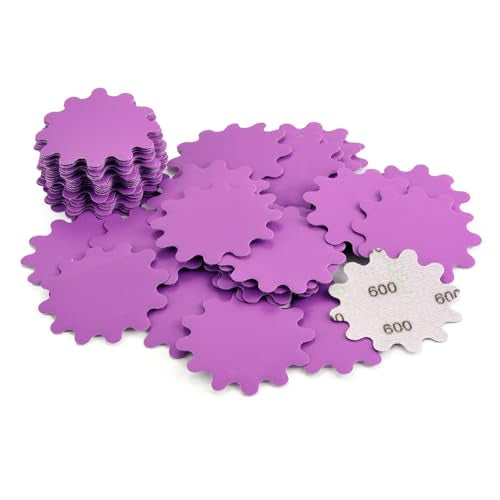 MAXMAN 2"Sanding Discs, 600 Grit Flex Edge Sandpaper, for Drill/Bowl Sander | 50Pcs Wet/Dry Sand Paper, Hook and Loop Sanding Discs, Wavy Sand Paper, for Drill Sanding Attachments, Edge Sanding Tools - style: 600 Grit
