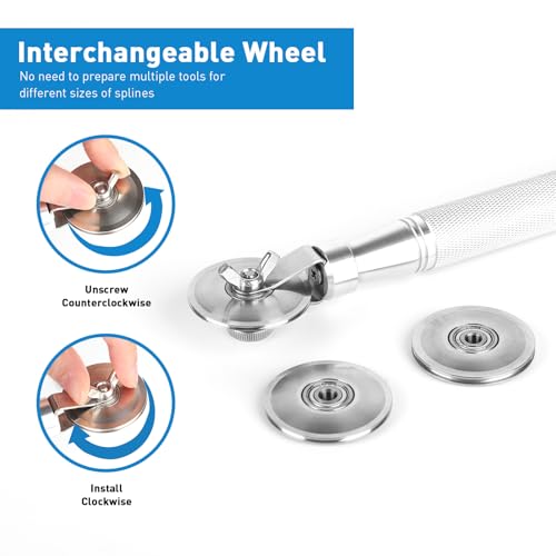 Stainless Steel Handle Screen Roller Tool with 3 Steel Bearing Wheels - size: 3 in1 Stainless Steel Screen Roller Tool Kit