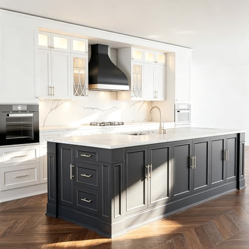 Rergy 10 Pack 5 Inch Hole Center Brushed Nickel Cabinet Pulls Kitchen Pulls - color: Brushed Nickel, size: 5-1/16in Hole Center(128mm)