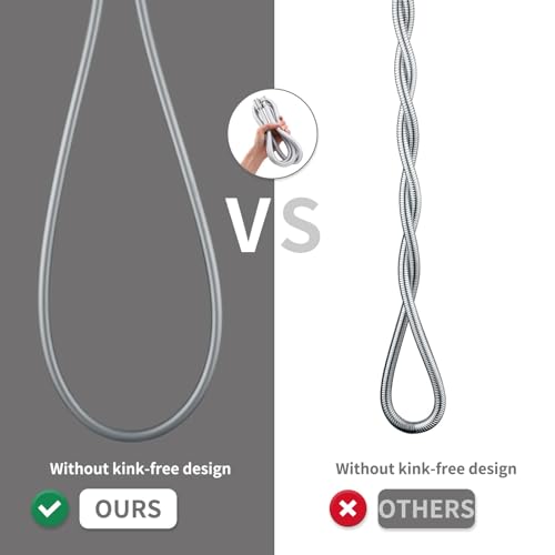 23 Inches PVC Shower Bidet Hose Shower Faucet Hose - color: Silver, size: 23 In