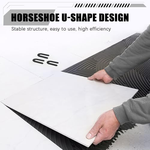 400 Horseshoe Tile Spacers, 1/4-Inch U-Shaped Plastic Spacers for Tile Leveling System Floor Wall Tile Installation - size: 1/4"-400 Pcs