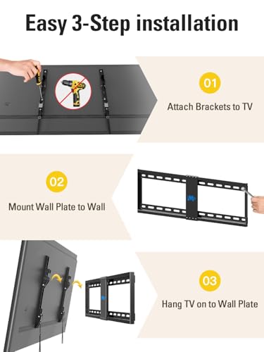 Mounting Dream Tilting TV Wall Mount for Most 37-90 Inch TVs up to 132lbs - size: For 37"-90" TV