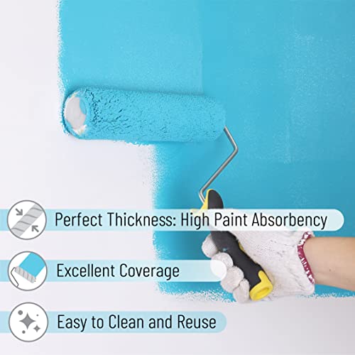 Bates- Paint Roller Kit, 9 Inch Roller Frame with 2 Microfiber Roller Covers, for Walls, Ceilings, Floors, and Home Painting - size: 3 Pcs