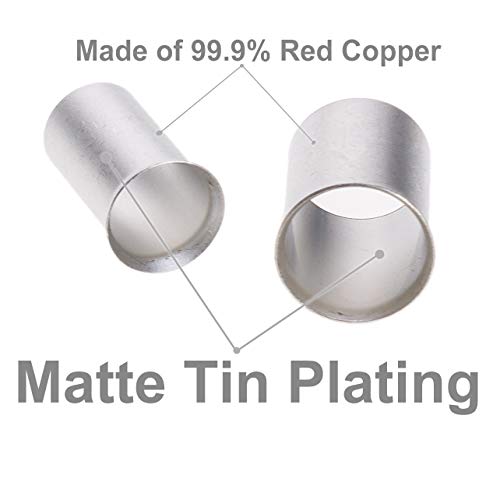 10-Sizes 16 14 12 10 8 6 4 2 1/0 2/0 Gauge Copper Wire Ferrules Assortment Kit Matte Tin Plating Pin Ferrules(390PCS KIT)