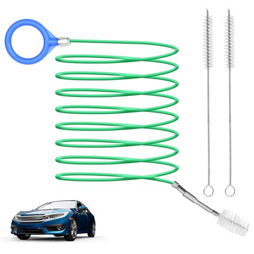 Auto Sunroof Cleaning Tool, 120 Inch Long Flexible Tube Brush, 2 Pcs 7 inch Pipe Cleaner for Car Sunroof, Windshield Wiper Drain Hole