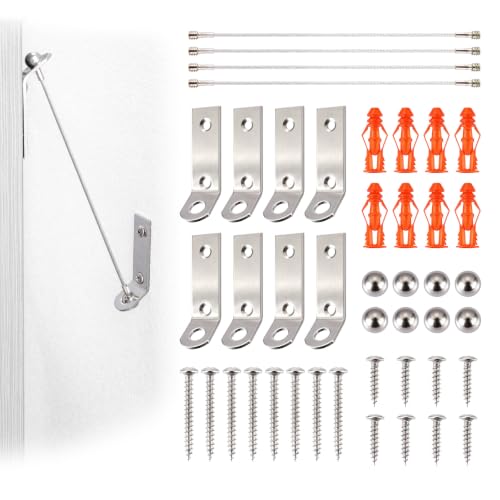 4 Pack Furniture Anchors for Baby Proofing, Furniture Wall Straps - color: Silver Stainless Steel Straps - 4 Pack