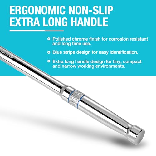 DURATECH Extra Long Handle 1/2-Inch Drive Ratchet, 90-Tooth Ratchet Wrench - size: 1/2" with 15" handle