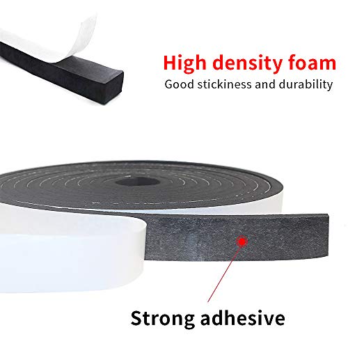 Weather Stripping Door Seal Strip for Doors and Windows, 1/2In x 1/4In x 33Ft Foam Insulation Tape Self Adhesive,Sound Proof,Weatherstrip,Pipe Cooling, Air Conditioning Seal Strip - size: 1/2 in x 1/4 in x 33 ft