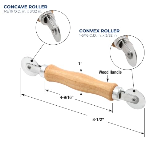 PRIME-LINE Screen Rolling Tool, Spline Roller, Wood Handle & Steel Wheels - size: 3-3/2 in. x 3/32 n.