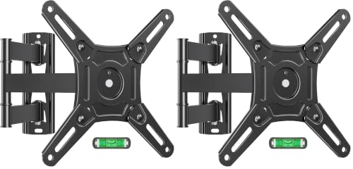 ELIVED Full Motion TV Monitor Wall Mount for Most 14-42 Inch LED LCD Flat Screen TVs & Monitors, Swivel Tilt Extension Rotation tv Mount Bracket Max VESA 200x200mm, up to 44 lbs. (Pack of 2) - size: 3 Arms: 14.8" (Pack of 2)