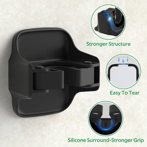 reliahom Broom Holder Wall Mount Mop Grippers organizer wall hanging, 5Pack - color: Black, size: 5 Pack 1Rack