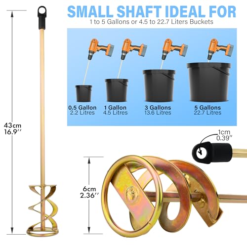 Paint Mixer for Drill, 1-5 Gallon Bucket, Paint Stirrer for Drill | Zinc Plated, Rust-Free & Easy to Clean, Fits All Standard Drills - For Mixing Paint, Resin, Epoxy & Concrete (Large Head) - size: 5 Gallon (Large Head)