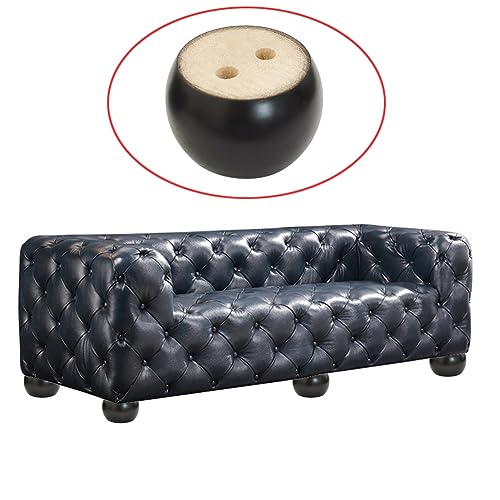 2 Inch Wood Sofa Furniture Legs Round Black Bun Feet 2 Inch Tall Legs Replacement for Sofa/Couch/Ottoman/Loveseat/Cabinet with Screw Set of 4 (Diameter: 2.7inch, Black) - color: Black, size: Diameter: 2.7inch