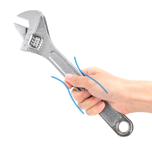 Okllen Set of 4 Adjustable Wrench Set, 6/8/10/12-Inch, Forged Cr-V Steel Crescent Wrench with Metric Scales, Heat Treated & Chrome Plated