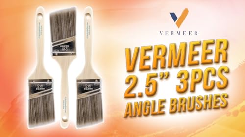 Vermeer Paint Brushes, 2.5 Inch Angled Paint Brush, Trim & Cut-in, 3 Pack