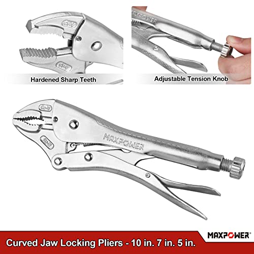 MAXPOWER 5-Piece Locking Pliers Set with Kitbag