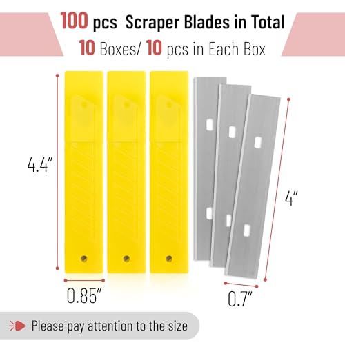 Bates- Replacement Scraper Blades, 4 Inch, 100 pcs, Scraper Blades, Floor Scrapper Blade, Replacement Razor Blades, Carbon Steel Razor Blades, Paint Scraper Blades, 4 Inch Scraper Blades - size: 100 Pcs