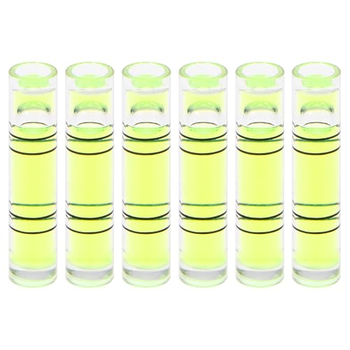 HARFINGTON 6pcs Small Cylindrical Bubble Level Vials 6.3x29mm PMMA Mini Horizontal Bubble Spirit Level Measuring Layout Tools for RV TV Picture Frame Hanging Tool Leveler - size: 6.3x29mm
