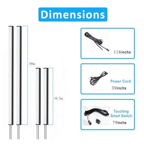 LED Wall Panel Lights Black,Dimmable Wood Slat Wall Panel Strip Light 4PCS - size: Black-4PCS
