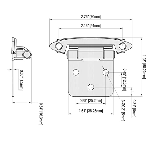 HOME MASTER HARDWARE Self Closing Overlay Cabinet Hinges 1/2" Variable Semi-Concealed Hinge for Kitchen Bathroom Hinges Flush Mount w/Cupboard Screws, Satin Nickel Finish 20 Pcs - color: Satin Nickel-20Pack, size: 1/2"Overlay