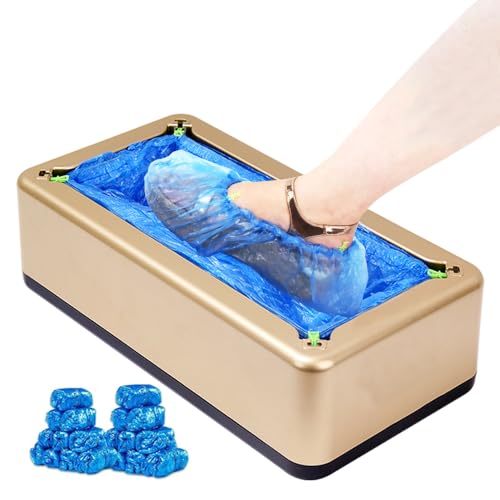 Shoe Covers Dispenser with 200 Shoe Covers for Home,Offices, Factories Gold - color: Gold