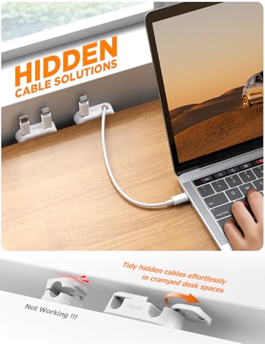 Chfeila 4Pack Magnetic Cable Clips, Dual Slot Cable Holder Clips, White - color: White-4Pack