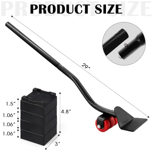 29" Lengthening Furniture Lifter Tool, Appliance Metal Lifter for Furniture - size: Black & Red-29 IN