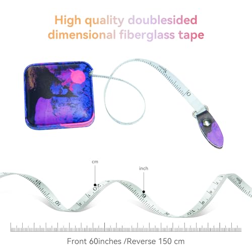 Mini Retractable Soft Tape Measure for Sewing, Fabric, Body Measurements - Sunset - color: Purple sunset