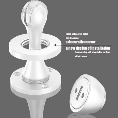 Solid Mental Magnetic Door Stop, Wall Mounted, White - color: 1PC White