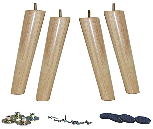 Solid Wood Replacement Furniture Sofa Couch Legs 8 inch Heavy Duty Set of 4 | Slant Wooden legs for Couch Sofa Chair Ottoman Loveseat Coffee Table Cabinet Furniture Replacement - color: Slant- Set of 4, size: 8"