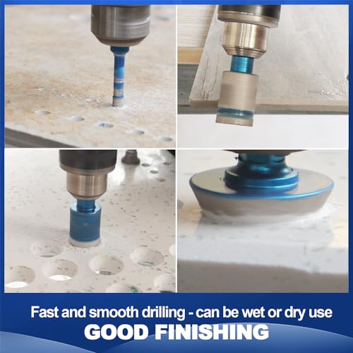 Tile Hole Saw Kit Diamond- BRSCHNITT 11pcs Diamond Core Drill Bit for Porcelain Tile Ceramic Marble Granite Drilling Triangle Shank - size: 6/8/10/25/28/32/35/45/65D+20F+50C