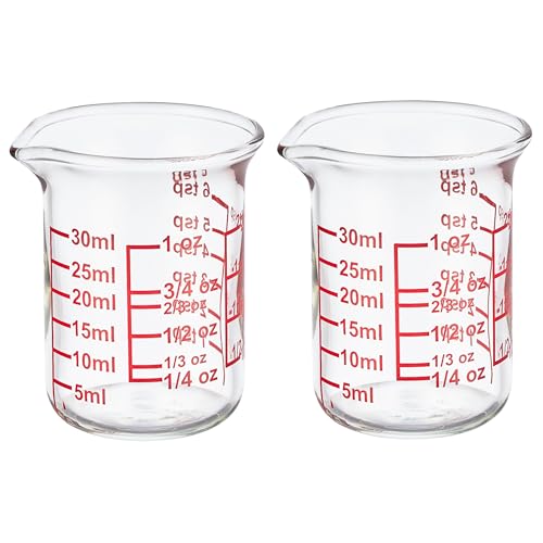 Ackers BORO3.3 Glass Measuring Cups with V-Spouts, 30 ml/1 oz, 2 Pack - size: 30 ML/1 OZ(Pack of 2)