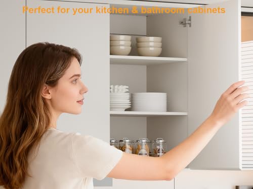 4Pcs Soft Close Full Overlay Cabinet Hinges with Clip-On Plate - color: Full Overlay, size: 4 Pieces