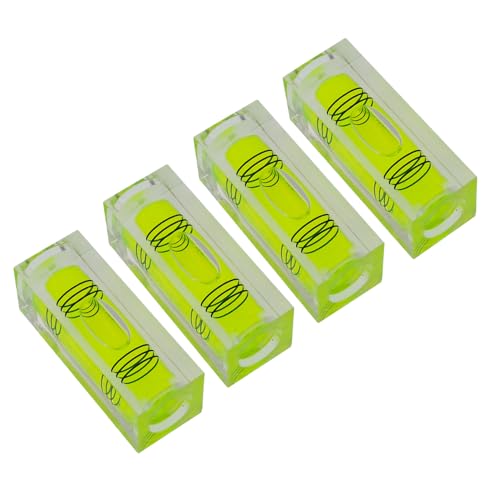 High precision mini level bubble, double line small bubble, three line flat ball, household level ruler can be turned 180 degrees (Non-magnetic, 44 * 15 * 15mm（4PCS)) - size: 44*15*15mm（4PCS)