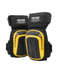 VEVOR Knee Pads for Work, Extended Heavy Duty Construction Knee Pads with 2 Extension Straps, Foam Gel Cushion, Anti-slip for Gardening Flooring Roofing and Cleaning, Men & Women, Yellow and Black