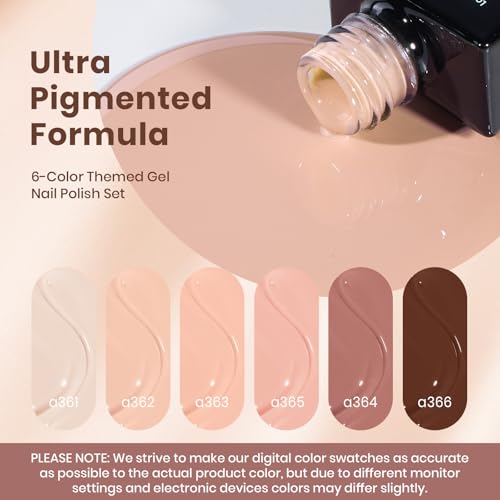 Beetles Nude Gel Polish Set, Skin Tones Collection, 6 Colors - color: 0-0-1 Colors Mauve