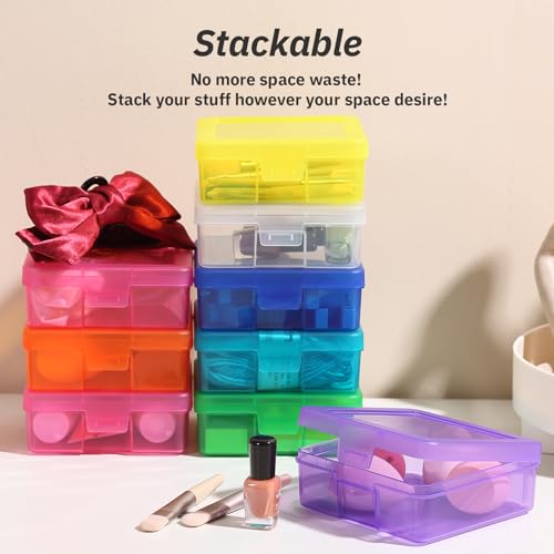 novelinks Plastic Small Storage Containers for Organizing, Mini Tote Box - color: 18 Pack Small -Color