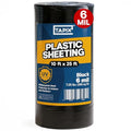 Plastic Sheeting (10' x 25') Long, 6 Mil (Black) - UV Protection Poly Sheeting Polyethylene Film, Heavy Duty Greenhouse Plastic Sheeting - color: Black