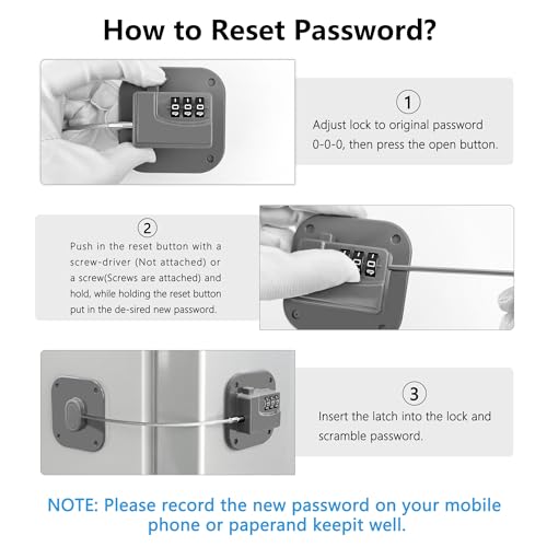 Refrigerator Lock, Heavy Duty Fridge Lock, Combination Lock for Refrigerator Cabinets, Drawers, Safety, Easy Install No Keys Needed (Grey-1Pack) - color: Grey-1Pack