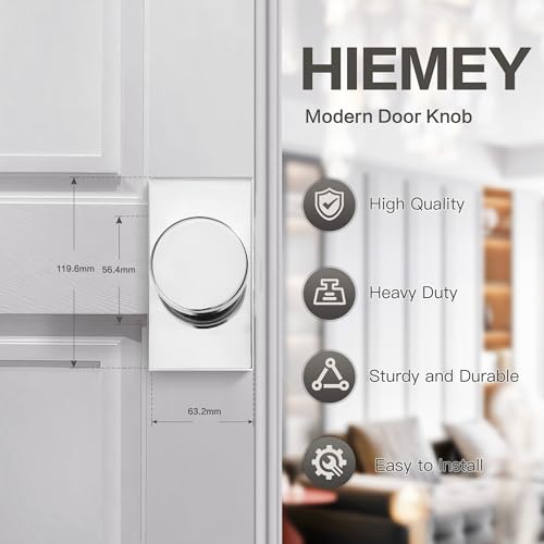 Polished Chrome Door Knobs Privacy Door Knobs Interior with Lock - color: Polished Chrome