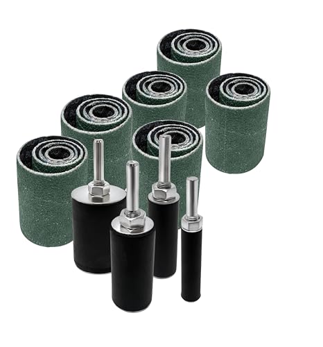 LINE10 Tools 28pk Zirconia Sanding Drum and Sleeves Set, Spindle Sander Attachment for Drill 2-inch Extra Long Surface, Ideal for Knife Making, Works on Stainless Steel