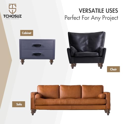 8 inch Solid Wood Furniture Spool Legs with M8 Bolts 4PCS Walnut - color: Walnut, size: 8"/20cm