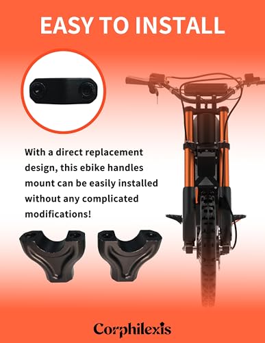2PCS Ebike Handlebar Mount Bracket, Black Aluminum Alloy Handle Bar Clamp Compatible with Tutto Tutti Soleil01 Soleil01 GB Electric Motorcycle, Heavy Duty Vibration Dampening Handlebar Support