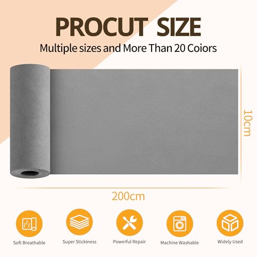 Fabric Repair Tape, 4" x 79" Self-Adhesive Linen Repair Tape Patch Kit Grey - color: Grey, size: 4" x 79"