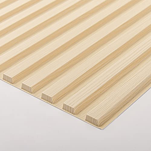 Art3d 3D Fluted Textured Slat Wall Panels, 19.7 x 19.7 in, 12-Pack, Oak | PVC, Waterproof, Scratch Proof, Wipeable, Break-Proof, Ideal for Home, Office and Commercial Spaces - color: Square - Oak, size: 19.7 x 19.7in.