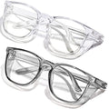 Safety Glasses Anti Fog Clear Blue Light Blocking Eye Protection Nurse Goggles for Women Men - color: A0 Transparent + Clear Grey