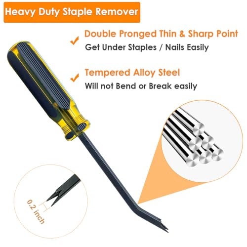 Upholstery Staple Remover - Staple Puller, Upholstery Tools Tack Lifter with Double Prongs Staple Remover Tool for Removing Staples, Nails or Tacks for Furniture Carpet Floor Carton - size: 1pc Staple Remover